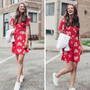 Madewell Button Wrap Dress in Daisy Society (1026)